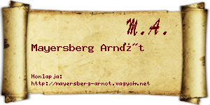 Mayersberg Arnót névjegykártya